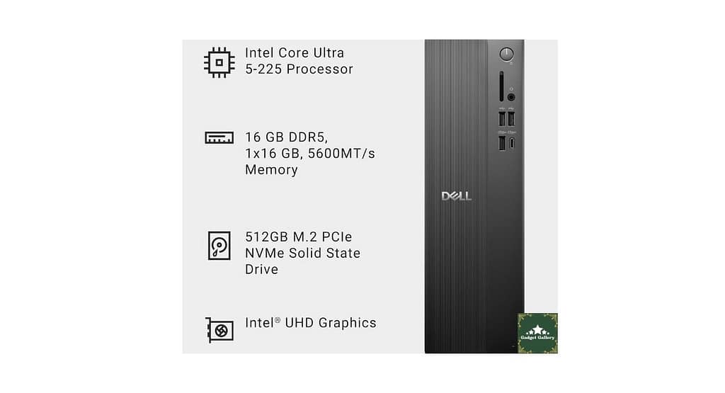 Full front-angle shot of Dell Slim Desktop