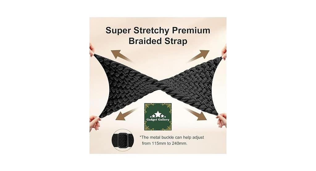 Maledan Braided Stretchy Band Review for Fitbit Sense & Versa material 