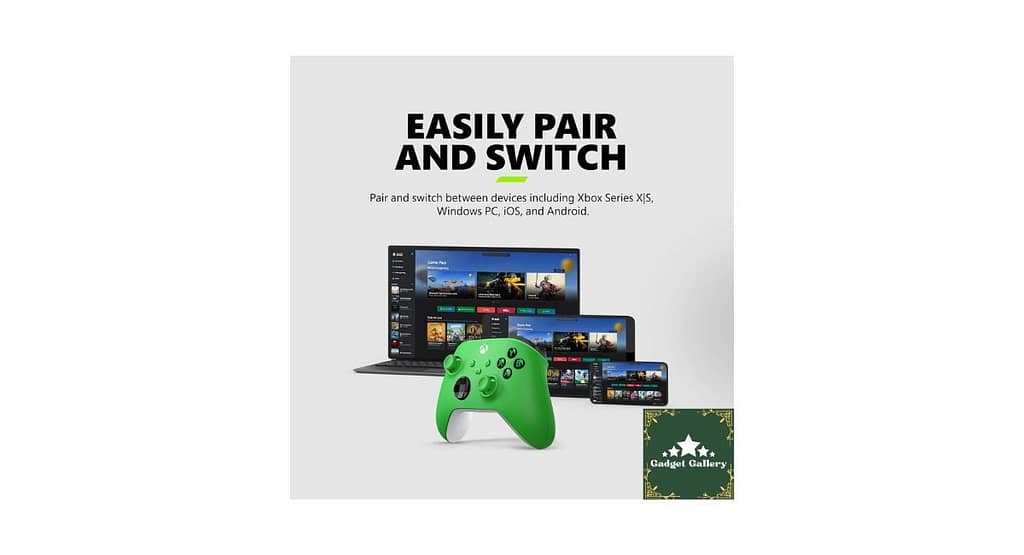 
xbox-wireless-gaming controller velocity green easy pair and switch