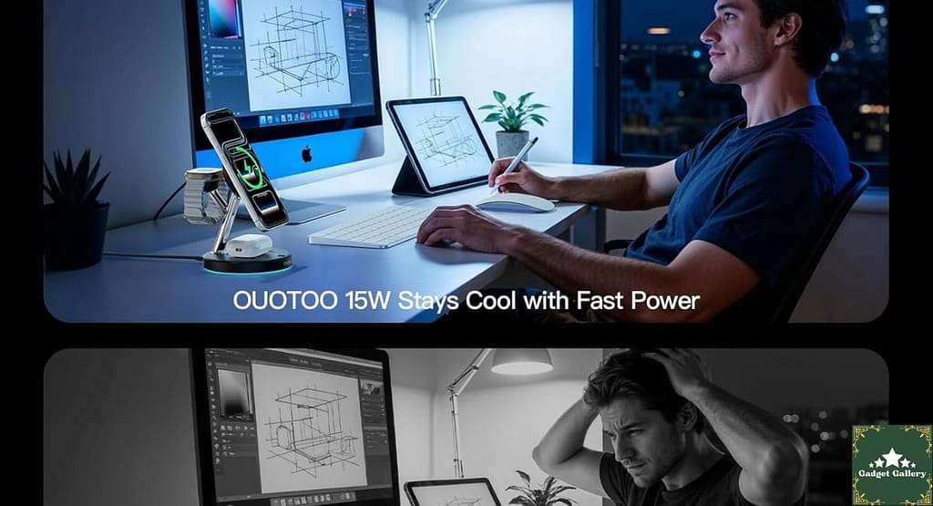 Ouotoo 3 in 1 Charging Station fast charging